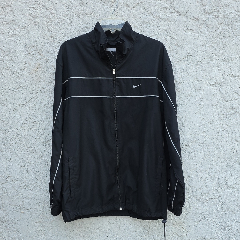 Vintage Nike Classic Full Zip Men's Black Windbreaker Jacket